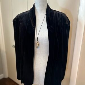 NWT Free People Black Velvet/Velour Cape Shawl Jacket - One Size